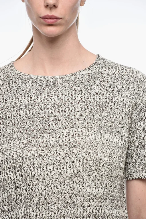 T-Shirt in Maglia con Cuciture Reverse>Jil Sander Hot