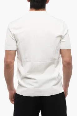 New T-Shirt in Maglia TECNO con Orli a Costine Uomo T-Shirt