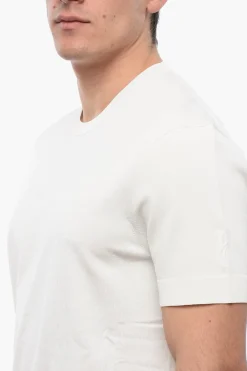 New T-Shirt in Maglia TECNO con Orli a Costine Uomo T-Shirt