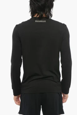 Online T-Shirt in Misto Cotone a Maniche Lunghe con Polsini Uomo Intimo