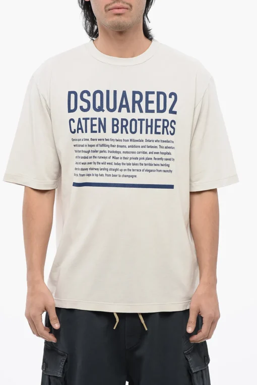 T-Shirt Loose Fit con Lettering>Dsquared2 Outlet