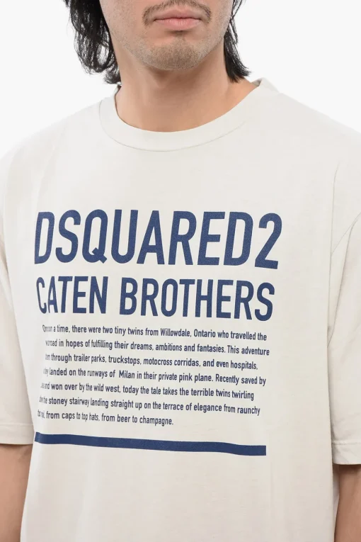 T-Shirt Loose Fit con Lettering>Dsquared2 Outlet