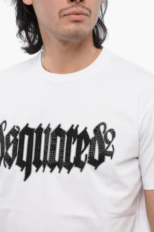 T-Shirt Loose Fit D2 GOTHIC in Cotone con Cristalli>Dsquared2 Sale