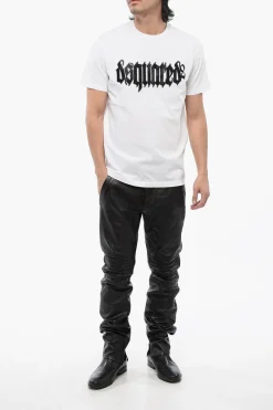 T-Shirt Loose Fit D2 GOTHIC in Cotone con Cristalli></noscript>Dsquared2 Sale