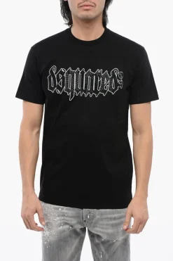 Best T-Shirt Loose Fit D2 GOTHIC in Cotone con Cristalli Uomo T-Shirt