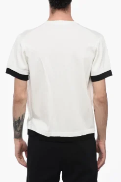 New T-Shirt Loose Fit in Tessuto Tecnico con Bordi a Contrasto Uomo T-Shirt