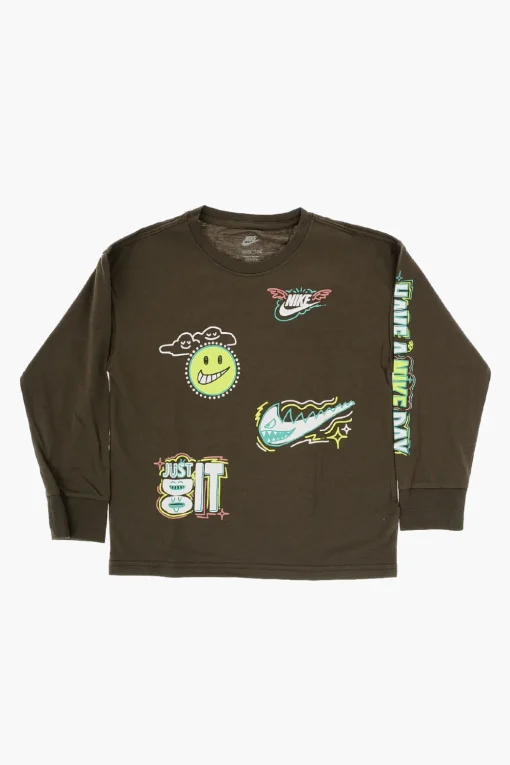T-Shirt Loose Fit Stampata a Manica Lunga>Nike KIDS Hot