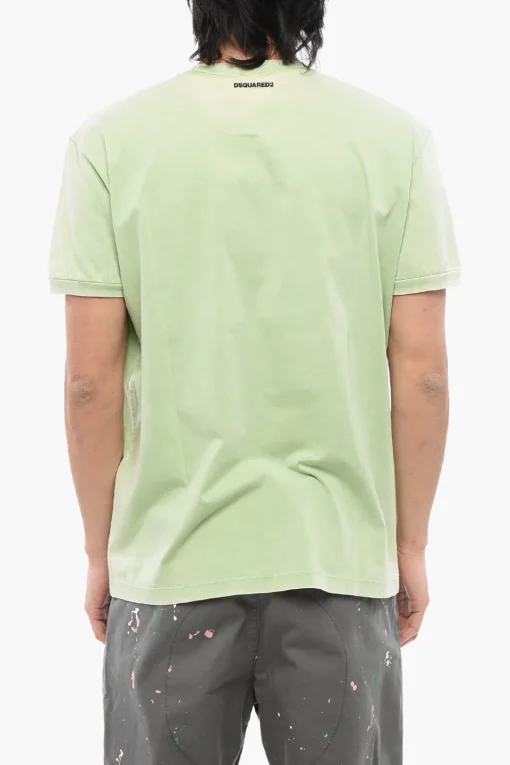 T-shirt Muscle Fit Con Stampa Spiaggia>Dsquared2 Sale