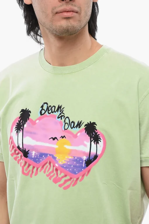T-shirt Muscle Fit Con Stampa Spiaggia>Dsquared2 Sale