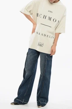 T-shirt Over PELAC con Stampa a Contrasto></noscript>John Richmond Outlet