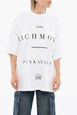 T-shirt Over PELAC con Stampa a Contrasto>John Richmond Fashion