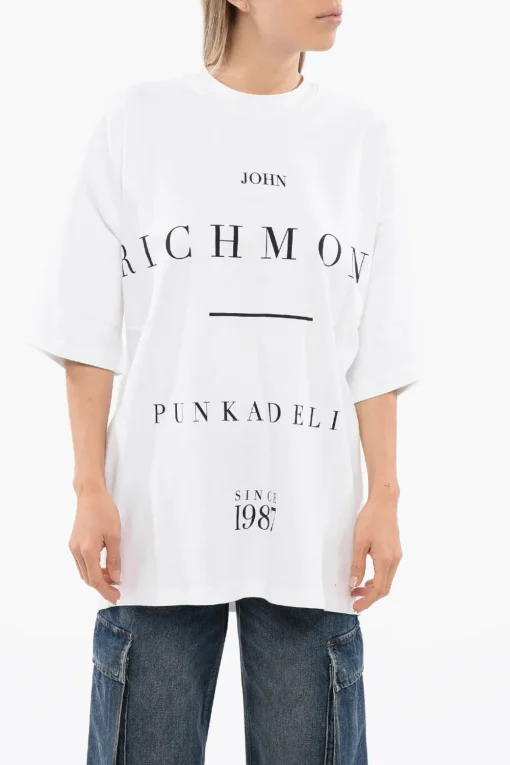T-shirt Over PELAC con Stampa a Contrasto>John Richmond Fashion