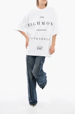 T-shirt Over PELAC con Stampa a Contrasto></noscript>John Richmond Fashion