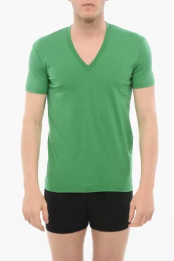 T-Shirt Pigiama In Cotone Collo A V>Dsquared2 Sale
