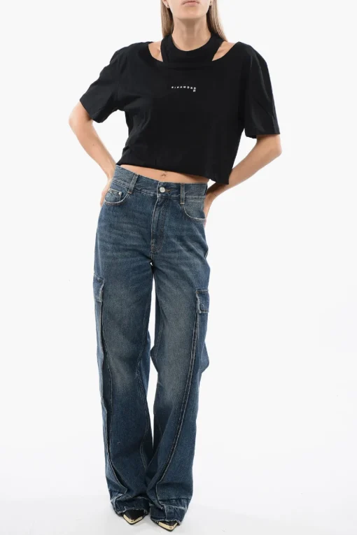 T-shirt SADAO Crop a Doppio Strato>John Richmond Fashion