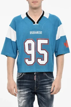 T-shirt scollo a v Traforata Color Block>Dsquared2 New