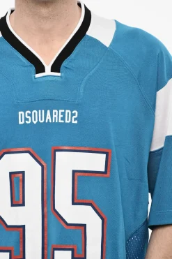 T-shirt scollo a v Traforata Color Block></noscript>Dsquared2 New