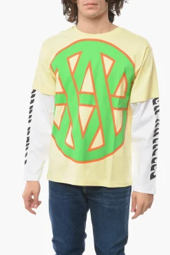 Sale T-Shirt Skater a Manica Lunga con Stampa Stemma Uomo T-Shirt