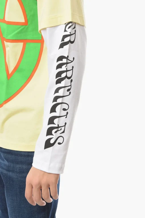 Sale T-Shirt Skater a Manica Lunga con Stampa Stemma Uomo T-Shirt