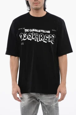 T-Shirt Skater Fit con Stampa a Contrasto>Dsquared2 Clearance