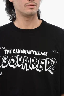 T-Shirt Skater Fit con Stampa a Contrasto></noscript>Dsquared2 Clearance
