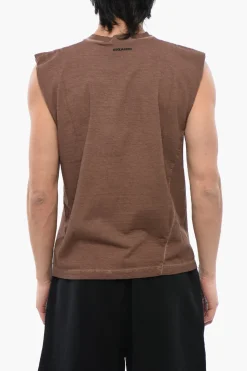 T-shirt Smanicata FUCKER Con Stampa Effetto Metallizzato>Dsquared2 Sale