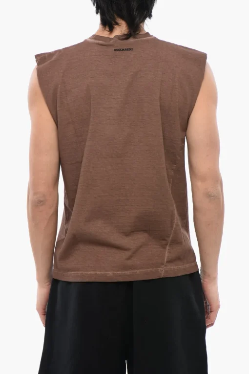 T-shirt Smanicata FUCKER Con Stampa Effetto Metallizzato>Dsquared2 Sale