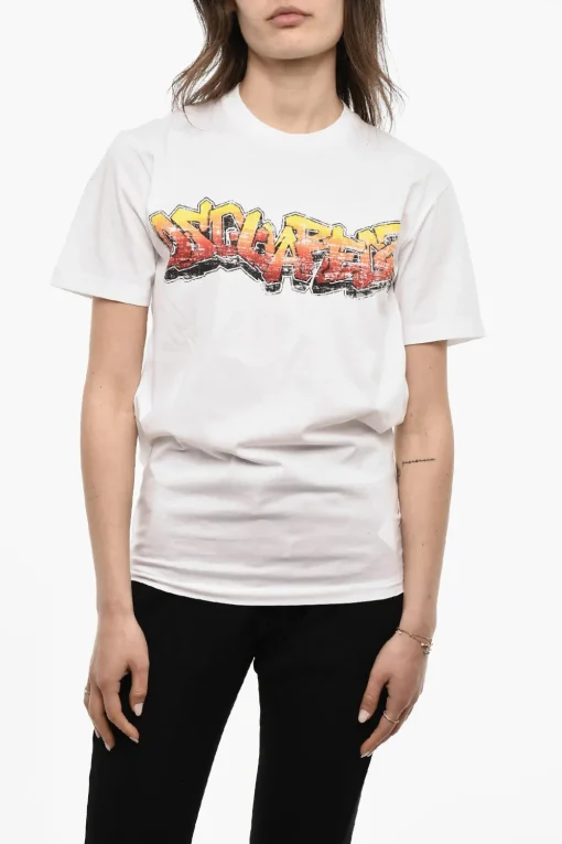 T-shirt Stampata GRAFFITI A Maniche Corte>Dsquared2 Online