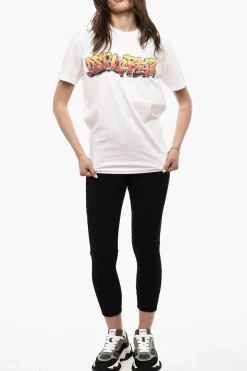 T-shirt Stampata GRAFFITI A Maniche Corte></noscript>Dsquared2 Online