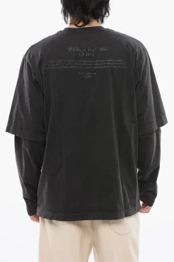 T-shirt Stampata MARY Doppio Strato A Maniche Lunghe>Off-White Hot