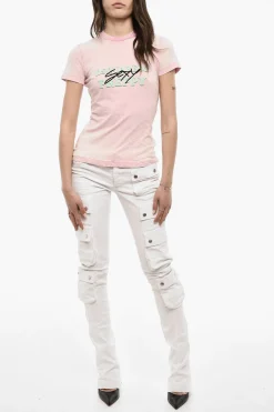 T-shirt Stampata SEXY PREPPY Acid Wash></noscript>Dsquared2 Clearance