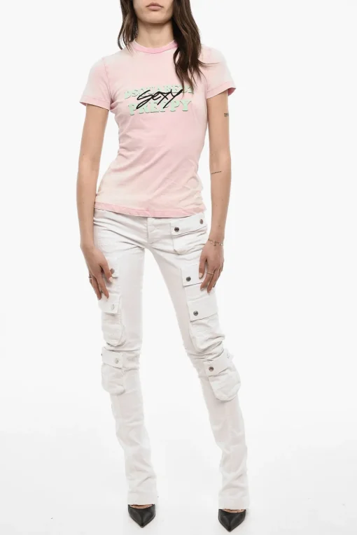 T-shirt Stampata SEXY PREPPY Acid Wash>Dsquared2 Clearance