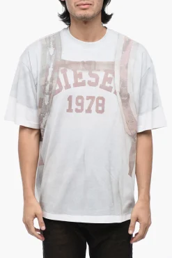 T-Shirt T-WASH-E3 con Stampa Trompe L'Oeil>Diesel Clearance