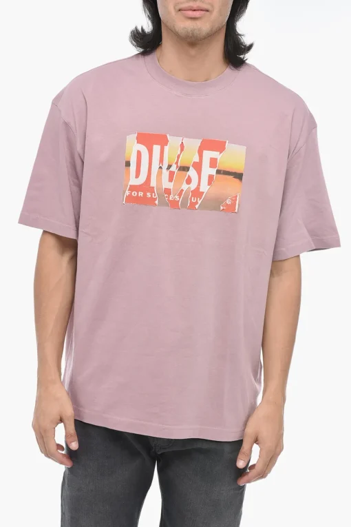 T-shirt T-WASH-POFF-L1 Con Logo Effetto DIstressed>Diesel Discount
