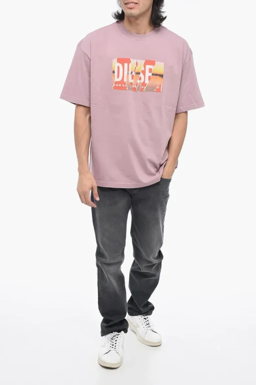 T-shirt T-WASH-POFF-L1 Con Logo Effetto DIstressed>Diesel Discount