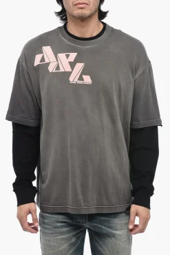 T-Shirt T-WASY A Doppio Stato con Effetto Distressed>Diesel Fashion