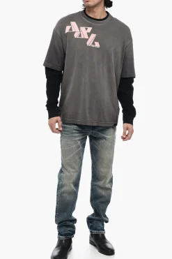 T-Shirt T-WASY A Doppio Stato con Effetto Distressed></noscript>Diesel Fashion
