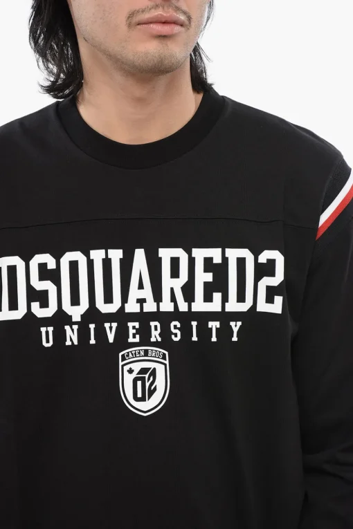 T-Shirt Varsity con Stampa a Contrasto>Dsquared2 Sale
