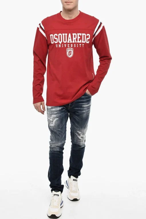 T-Shirt Varsity Fit D2 UNIVERSITY con Dettaglio Tape>Dsquared2 Outlet