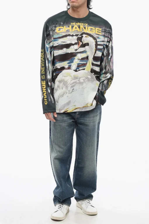 T-Shirt WINDS OF CHANGE in Tessuto Tecnico>Burberry Outlet