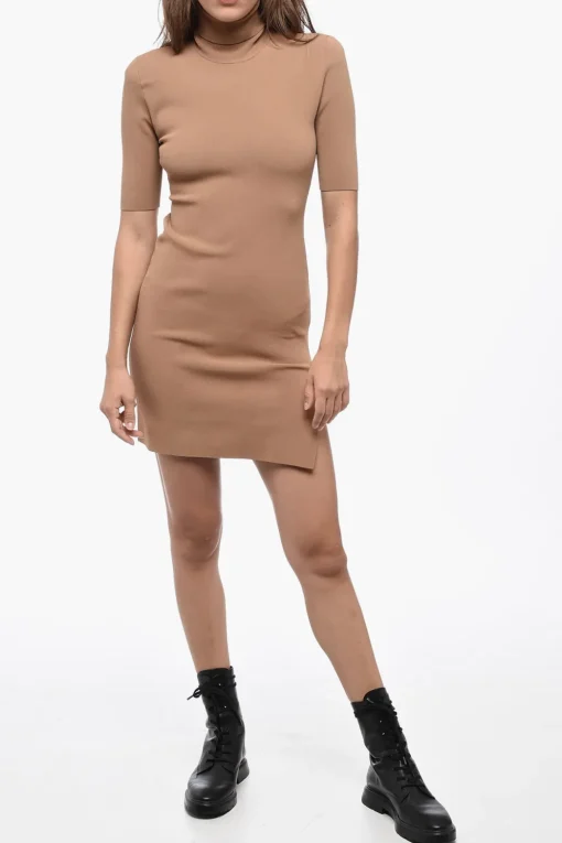 Fashion Tubino a Collo Alto in Tessuto Stretch Donna Vestiti