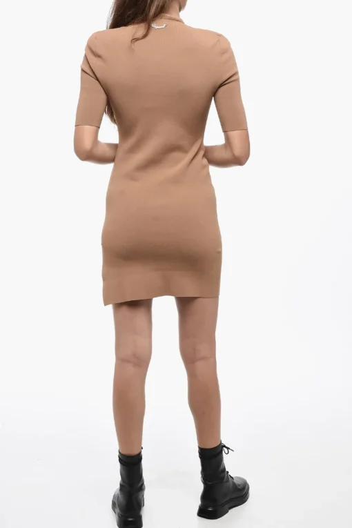 Fashion Tubino a Collo Alto in Tessuto Stretch Donna Vestiti