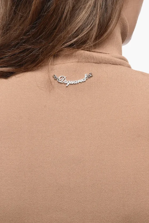 Fashion Tubino a Collo Alto in Tessuto Stretch Donna Vestiti