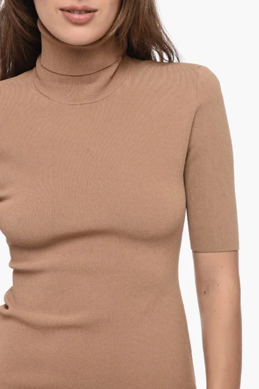Fashion Tubino a Collo Alto in Tessuto Stretch Donna Vestiti