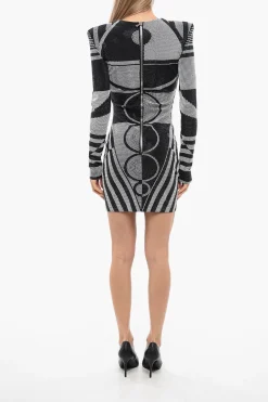 Tubino in Cristalli con Motivo Geometrico>Balmain New