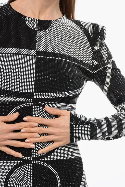 Tubino in Cristalli con Motivo Geometrico>Balmain New