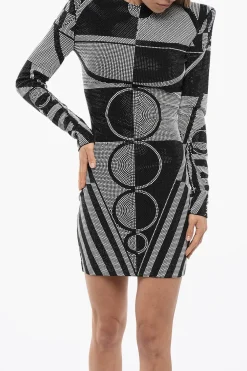 Tubino in Cristalli con Motivo Geometrico></noscript>Balmain New