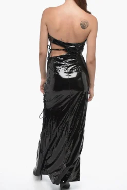 Online Tubino in Eco-Vernice MALEEENA con Retro Lace-up Donna Vestiti