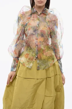 Online TULLE Blusa Sheer DAY DREAMING con Maniche a Sbuffo Donna Camicie