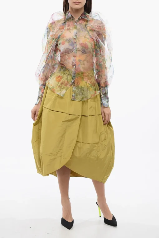 Online TULLE Blusa Sheer DAY DREAMING con Maniche a Sbuffo Donna Camicie